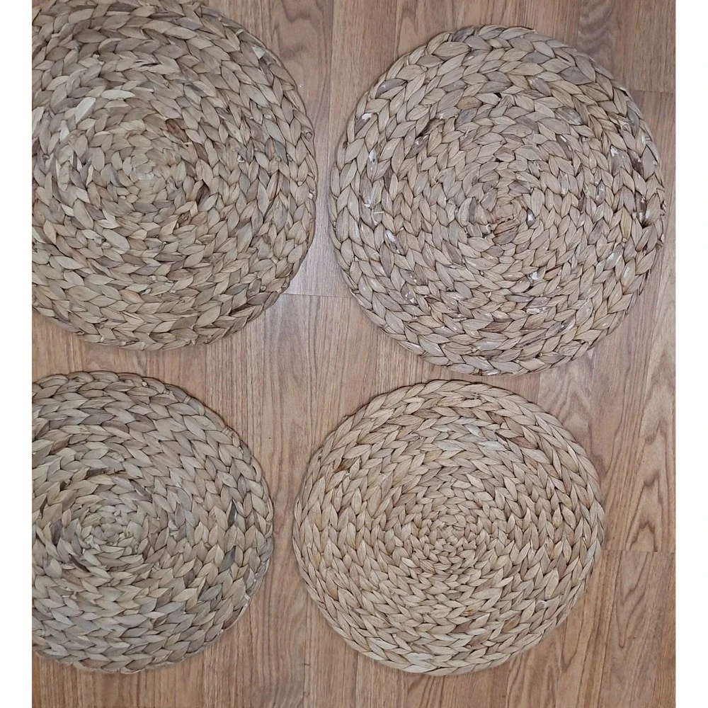 6 Braided Natural Wicker Water Hyacinth Placemats 15